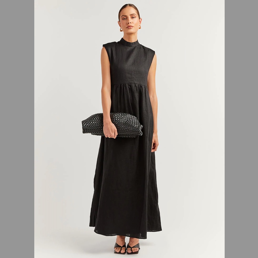 Dissh Doris Black Linen Dress